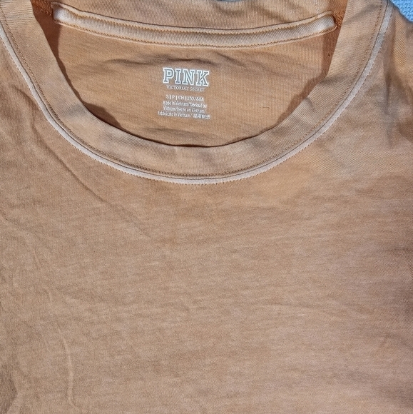 PINK Victoria's Secret Shirt Long Sleeve Drawstring Ruched Side Orange Small - Picture 13 of 13